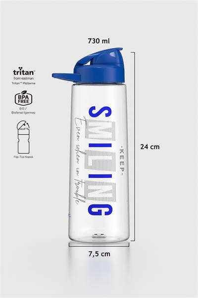 Renga Lidya Smiling Desen 730 ml Tritan Matara 912035 Mavi