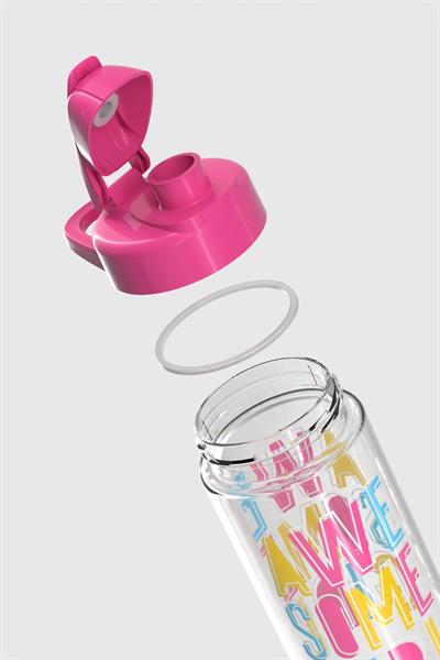 Renga Lidya Yazı Desenli 500 ml Tritan Çocuk Matara 912036 Pembe