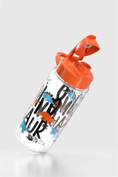 Renga Lidya Yazı Desenli 500 ml Tritan Çocuk Matara 912036 Turuncu