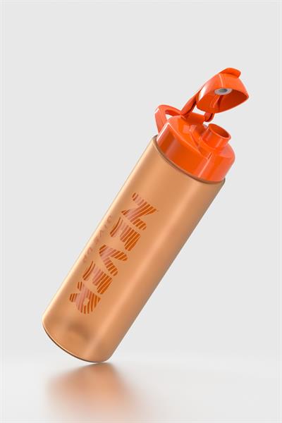 Renga Lidya Yazı Desenli 630 ml Mat Tritan Matara 912118 Turuncu