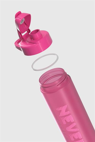 Renga Lidya Yazı Desenli 630 ml Mat Tritan Matara 912118 Fuşya