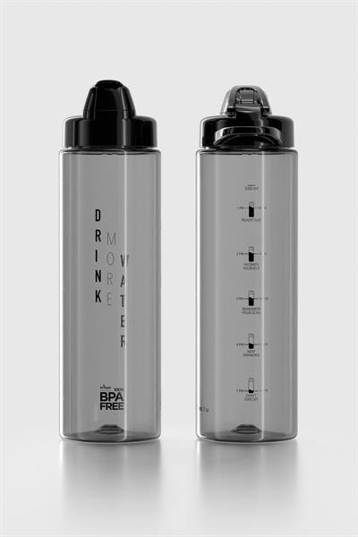 Renga Lidya Yazı Desenli 630 ml Tritan Matara 912033 Siyah