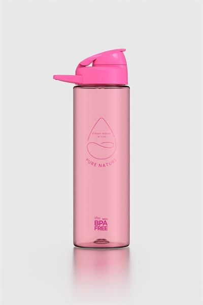 Renga Lidya Yazı Desenli 630 ml Tritan Matara 912033 Fuşya