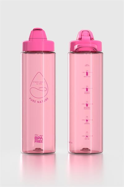 Renga Lidya Yazı Desenli 630 ml Tritan Matara 912033 Fuşya