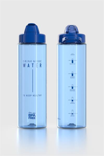 Renga Lidya Yazı Desenli 630 ml Tritan Matara 912033 Mavi