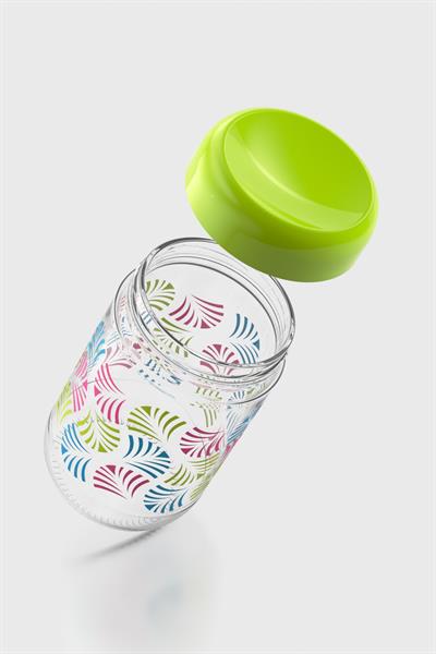 Renga Linea 660 ml Yelpaze Desenli Cam Kavanoz 132072 Yeşil