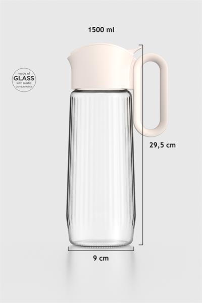 Renga Luvia 1500 ml Cam Gravürlü Sürahi 111034 Bej