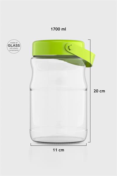 Renga Macro 1700 ml Cam Kavanoz 131074 Yeşil