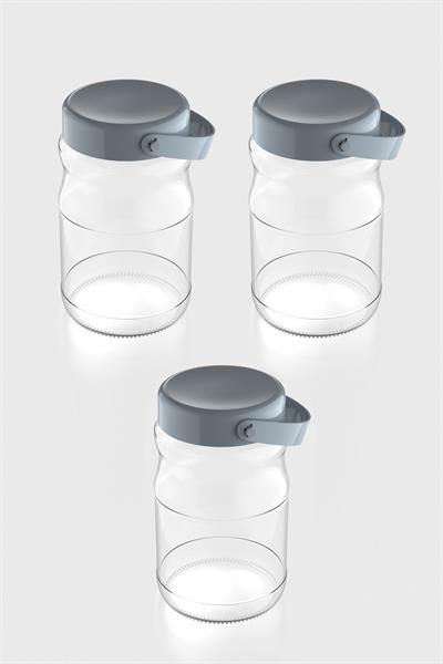 Renga Macro 1700 ml Turkuaz Kapaklı 3lü Cam Kavanoz Seti 131074