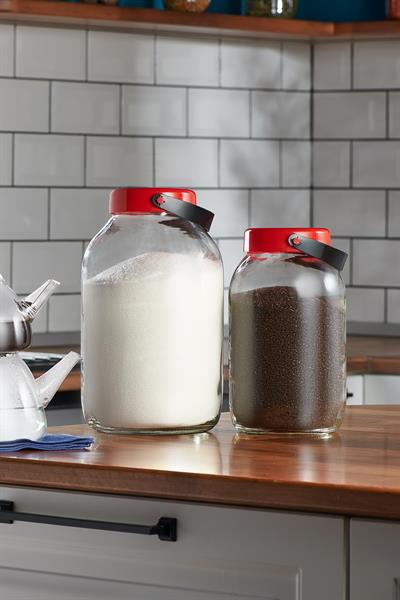 Renga Macro 3000 ml Kırmızı Kapaklı Cam Kavanoz 131016