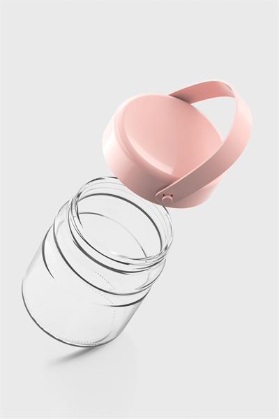 Renga Macro 900 ml Pembe Kapaklı 3lü Cam Kavanoz Seti 131061