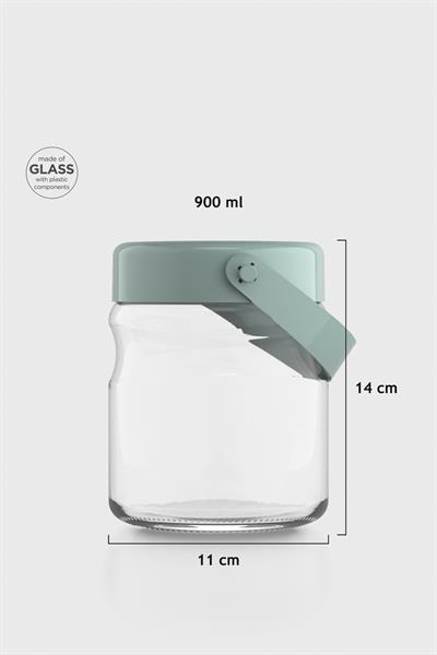 Renga Macro 900 ml Yeşil Kapaklı Cam Kavanoz 131061