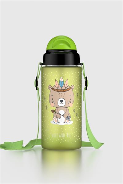 Renga Migo Soft Touch Desenli 500 ml Askılı Pipetli Tritan Çocuk Matara 912142 Yeşil