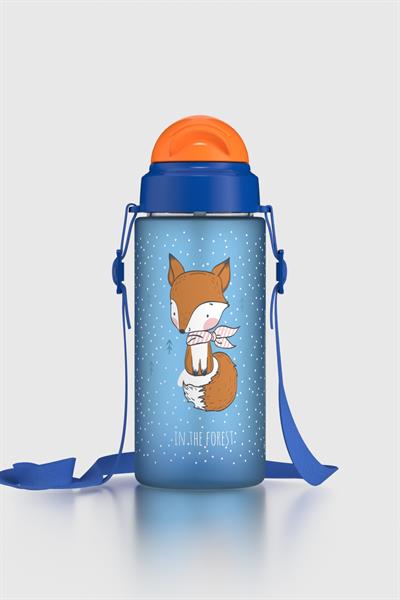 Renga Migo Soft Touch Desenli 500 ml Askılı Pipetli Tritan Çocuk Matara 912142 Mavi