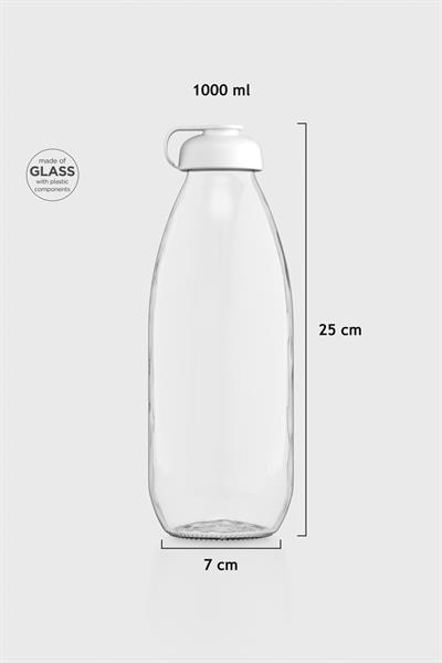 Renga Milky 1000 ml Cam Şişe 181009 Beyaz