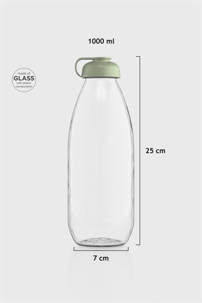 Renga Milky 1000 ml Cam Şişe 181009 Pastel Yeşil