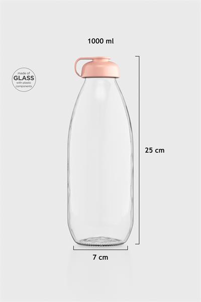 Renga Milky 1000 ml Cam Şişe 181009 Pastel Pembe