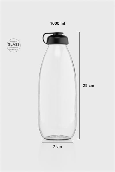 Renga Milky 1000 ml Cam Şişe 181009 Siyah