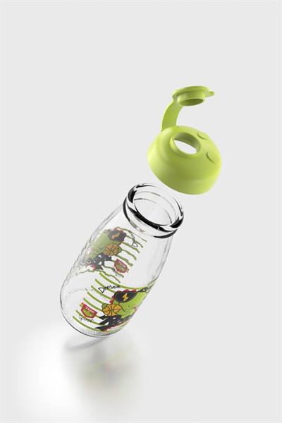 Renga Milky Kids Desenli 250 ml Cam Şişe 182056 Yeşil