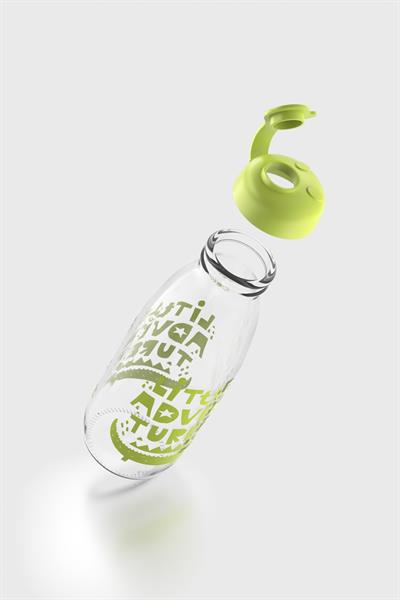 Renga Milky Desenli 500 ml Cam Şişe 182057 Yeşil