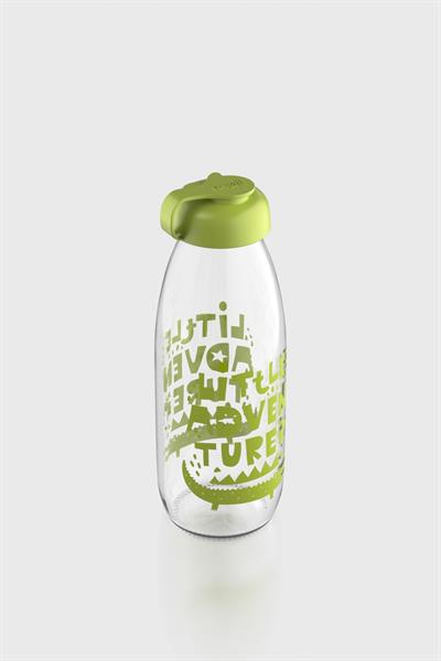 Renga Milky Desenli 500 ml Cam Şişe 182057 Yeşil