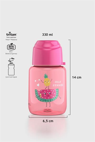Renga Moi Baby Desenli 330 ml Tritan Şişe 912061 Pembe