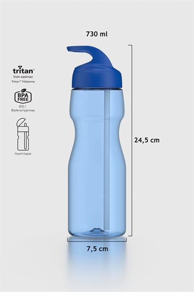 Renga Moly 730 ml Tritan Pipetli Matara 912115 Mavi