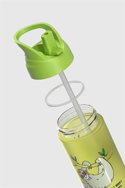 Renga Moly Desenli 500 ml Pipetli Tritan Çocuk Matara 912131 Yeşil