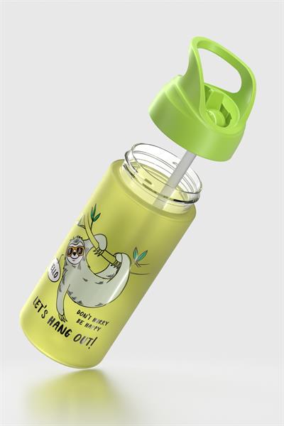 Renga Moly Desenli 500 ml Pipetli Tritan Çocuk Matara 912131 Yeşil