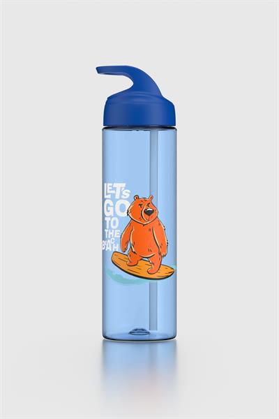Renga Moly Desenli 630 ml Pipetli Tritan Çocuk Matara 912172 Mavi