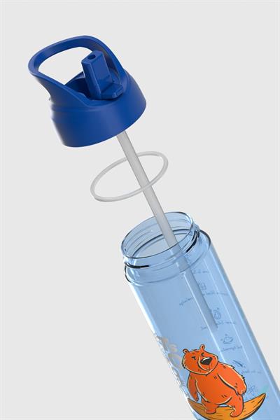 Renga Moly Desenli 630 ml Pipetli Tritan Çocuk Matara 912172 Mavi