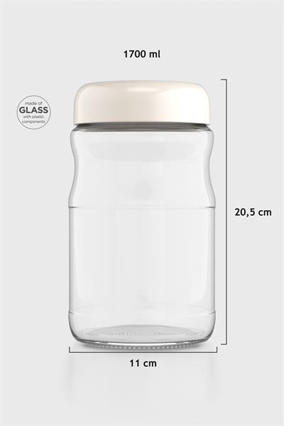 Renga Mono 1700 ml Cam Kavanoz 131076 Bej