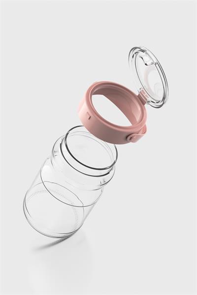 Renga Mono 1700 ml Pembe Kapaklı 3lü Cam Kavanoz Seti 131072
