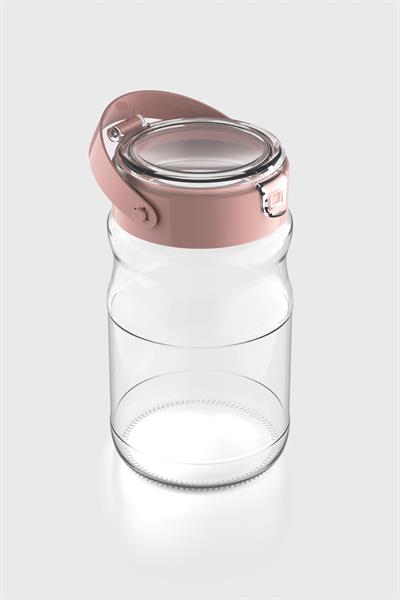 Renga Mono 1700 ml Pembe Kapaklı Cam Kavanoz 131072