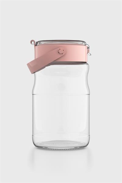 Renga Mono 1700 ml Pembe Kapaklı Cam Kavanoz 131072