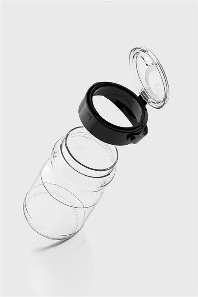 Renga Mono 1700 ml Siyah Kapaklı 3lü Cam Kavanoz Seti 131072