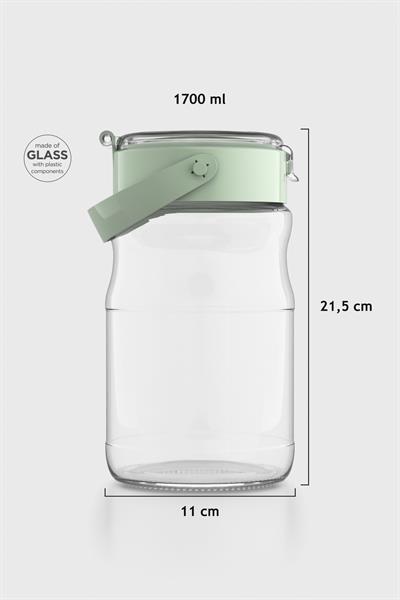 Renga Mono 1700 ml Yeşil Kapaklı Cam Kavanoz 131072