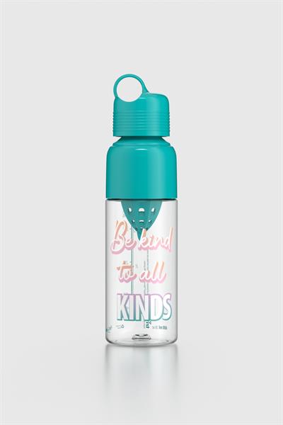 Renga Moon Desenli 600 ml Sıkacaklı Tritan Matara 912054 Turkuaz