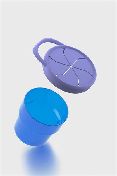 Renga Nest Kids 250 ml Silikon Kapaklı PP Atıştırma Kabı 222058 Turkuaz-Mor