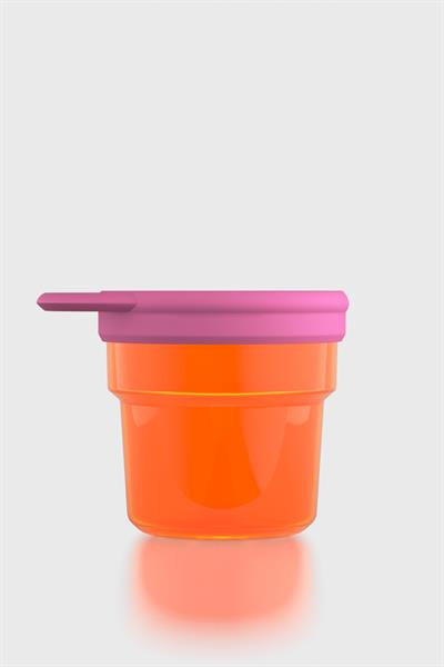 Renga Nest Kids 250 ml Silikon Kapaklı PP Atıştırma Kabı 222058 Turuncu-Pembe