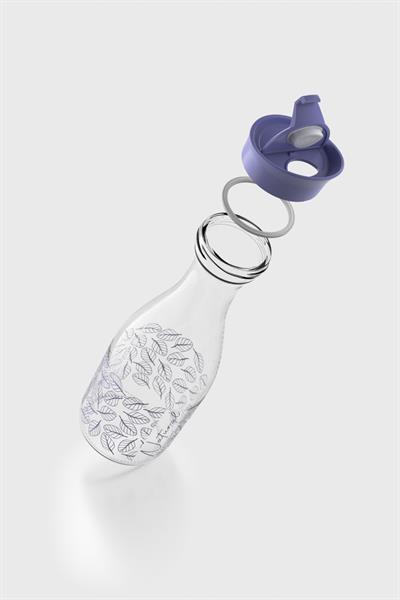 Renga Odesa Çiçek Desenli 1000 ml Cam Karaf 212010 Mor