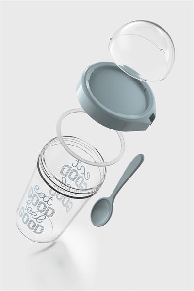 Renga Orbit 600 ml Eat Good Desen Tritan Müsli ve Atıştırmalık Kabı 192009 Turkuaz