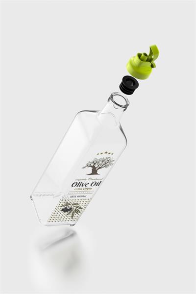Renga Oslo 750 ml Desenli Cam Yağlık 152012 Yeşil