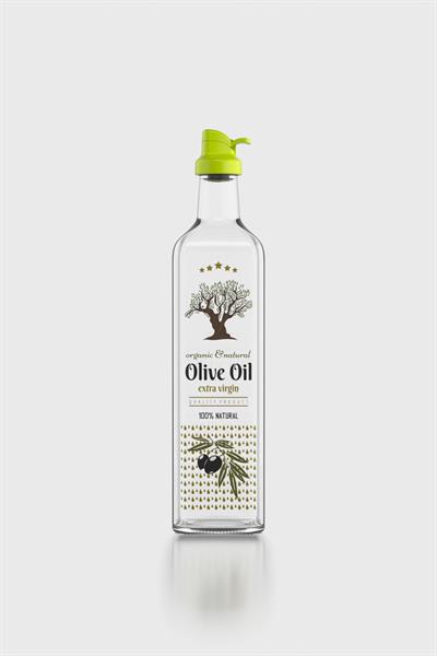 Renga Oslo 750 ml Desenli Cam Yağlık 152012 Yeşil