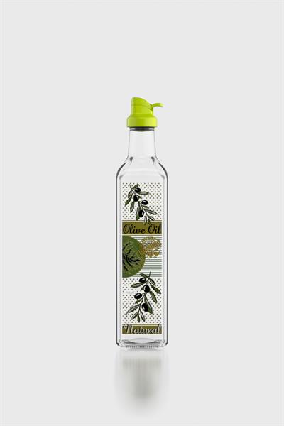 Renga Oslo Desenli 500 ml Yeşil Kapaklı Cam Yağlık 152006