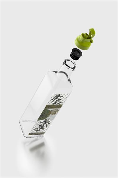 Renga Oslo Desenli 500 ml Yeşil Kapaklı Cam Yağlık 152006