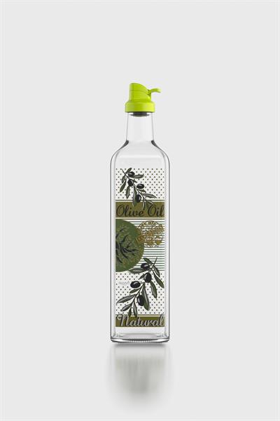 Renga Oslo Desenli 750 ml Yeşil Kapaklı Cam Yağlık 152012