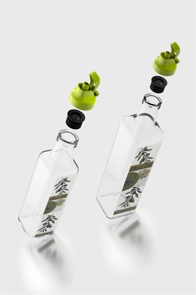 Renga Oslo Yeşil Kapaklı Desenli 250 ml ve 500 ml 2li Cam Yağlık Seti 152005