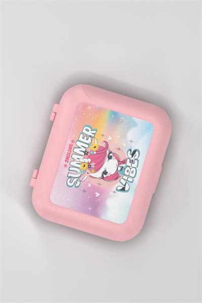 Renga Oxo Desenli PP Çocuk Beslenme Kabı 192015 Pembe