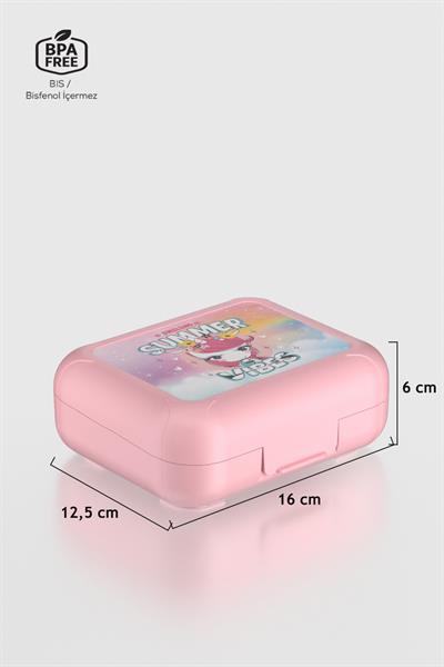 Renga Oxo Desenli PP Çocuk Beslenme Kabı 192015 Pembe